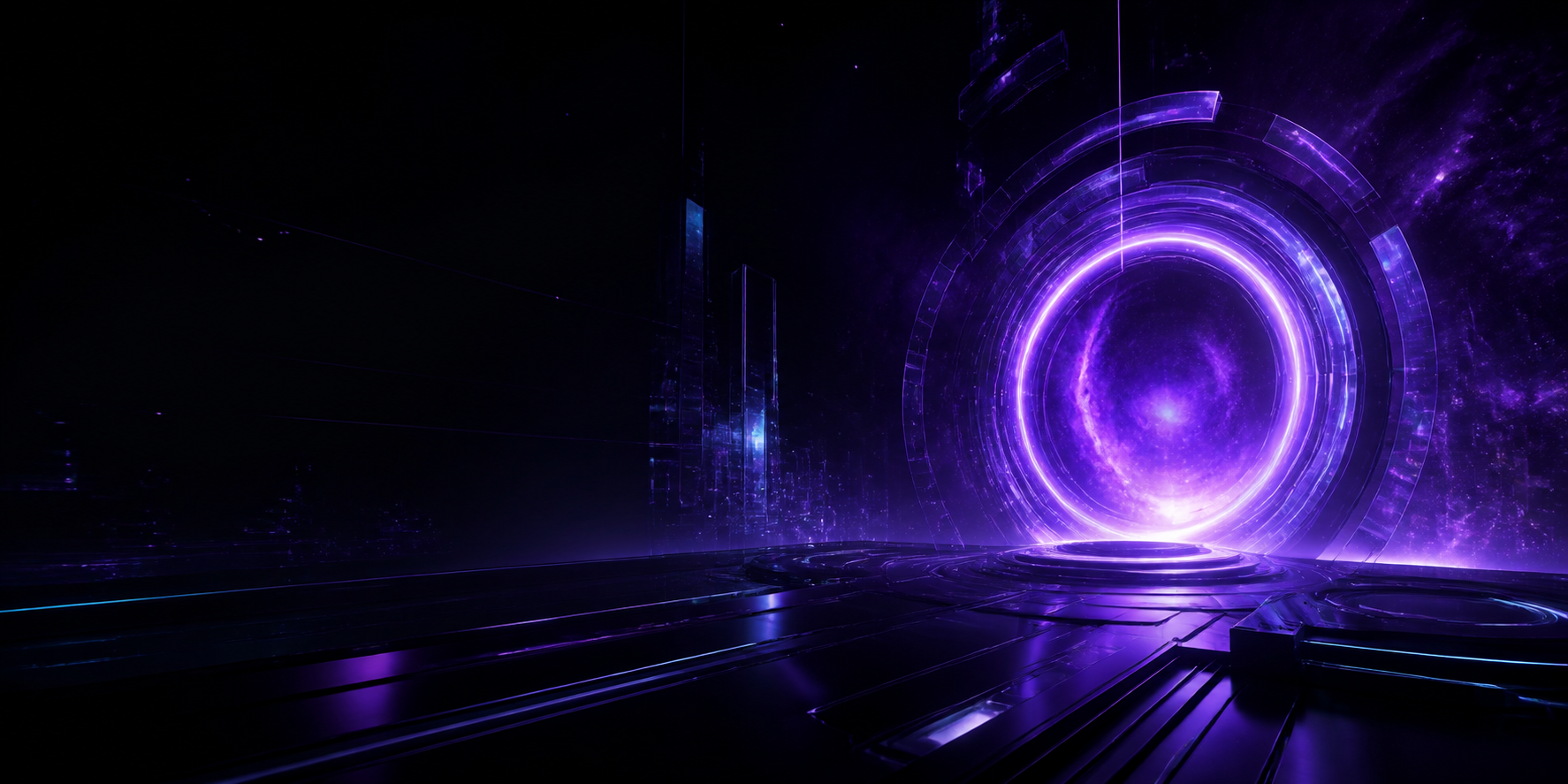 Futuristic violet Zenvora portal